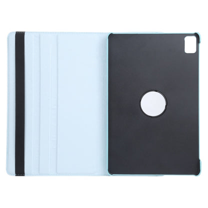 For iPad Air 13 2025 / 2024 360 Degree Rotation Litchi Texture Leather Tablet Case with Holder(Sky Blue) - More iPad Cases by buy2fix | Online Shopping UK | buy2fix