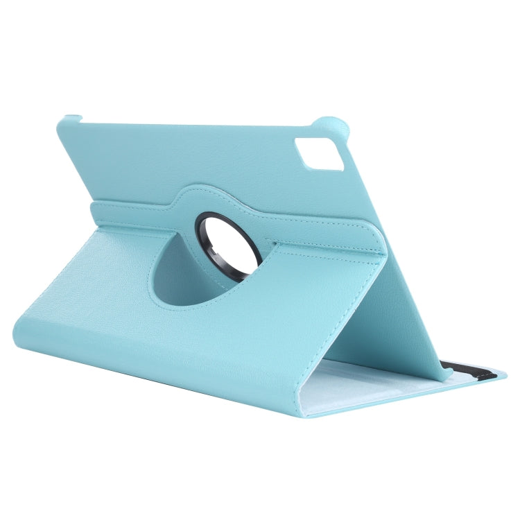 For iPad Air 13 2025 / 2024 360 Degree Rotation Litchi Texture Leather Tablet Case with Holder(Sky Blue) - More iPad Cases by buy2fix | Online Shopping UK | buy2fix