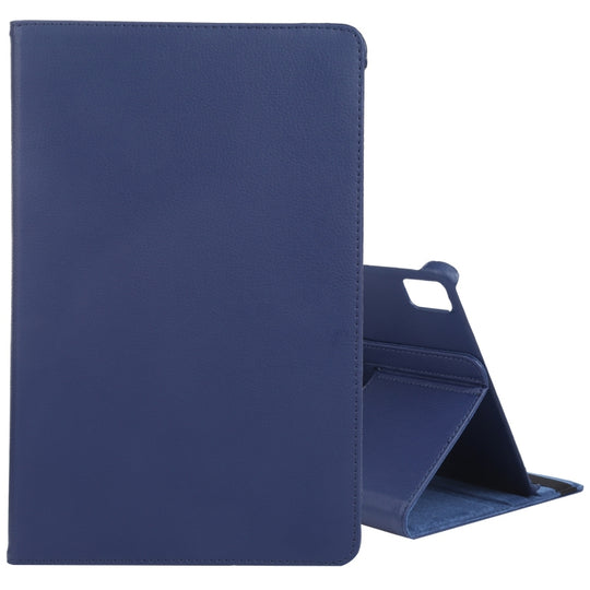 For iPad Air 13 2025 / 2024 360 Degree Rotation Litchi Texture Leather Tablet Case with Holder(Dark Blue)