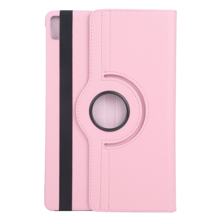 For iPad Air 13 2025 / 2024 360 Degree Rotation Litchi Texture Leather Tablet Case with Holder(Pink) - More iPad Cases by buy2fix | Online Shopping UK | buy2fix