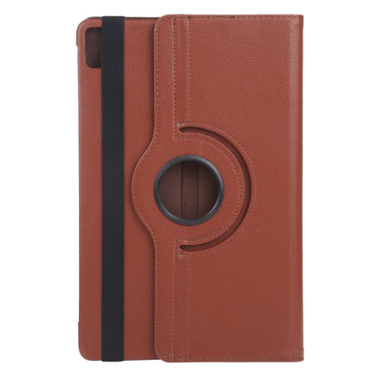 For iPad Air 13 2025 / 2024 360 Degree Rotation Litchi Texture Leather Tablet Case with Holder(Brown) - More iPad Cases by buy2fix | Online Shopping UK | buy2fix