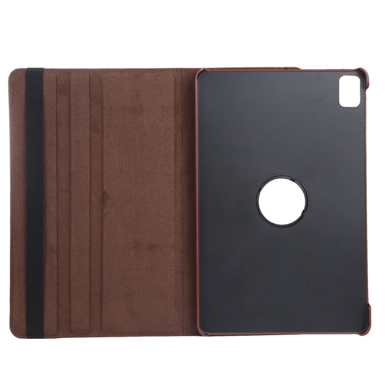 For iPad Air 13 2025 / 2024 360 Degree Rotation Litchi Texture Leather Tablet Case with Holder(Brown) - More iPad Cases by buy2fix | Online Shopping UK | buy2fix