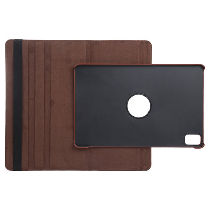 For iPad Air 13 2025 / 2024 360 Degree Rotation Litchi Texture Leather Tablet Case with Holder(Brown) - More iPad Cases by buy2fix | Online Shopping UK | buy2fix