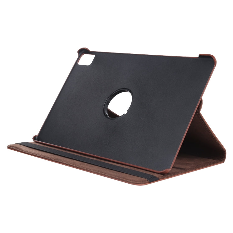 For iPad Air 13 2025 / 2024 360 Degree Rotation Litchi Texture Leather Tablet Case with Holder(Brown) - More iPad Cases by buy2fix | Online Shopping UK | buy2fix