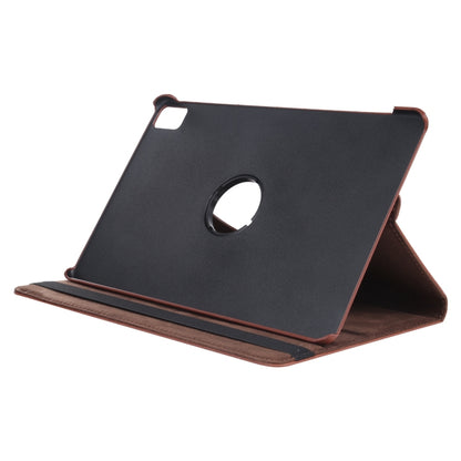 For iPad Air 13 2025 / 2024 360 Degree Rotation Litchi Texture Leather Tablet Case with Holder(Brown) - More iPad Cases by buy2fix | Online Shopping UK | buy2fix