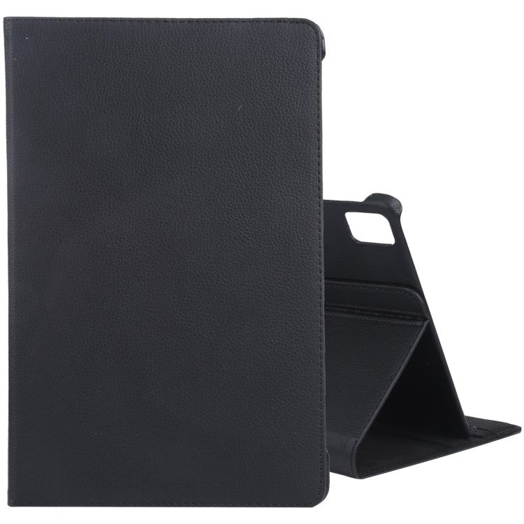 For iPad Air 13 2025 / 2024 360 Degree Rotation Litchi Texture Leather Tablet Case with Holder(Black) - More iPad Cases by buy2fix | Online Shopping UK | buy2fix