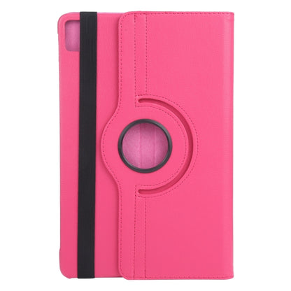 For iPad Air 11 2025 / 2024 360 Degree Rotation Litchi Texture Leather Tablet Case with Holder(Rose Red) - More iPad Cases by buy2fix | Online Shopping UK | buy2fix