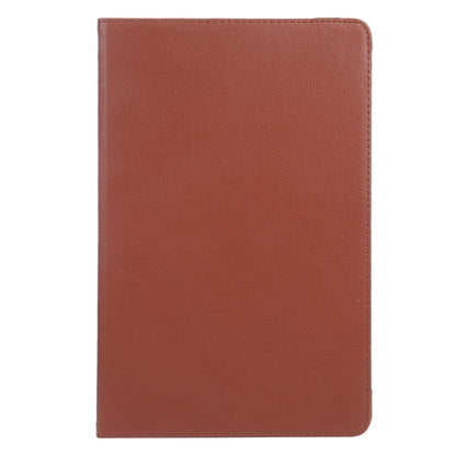 For iPad Pro 11 2024 360 Degree Rotation Litchi Texture Leather Tablet Case with Holder(Brown) - iPad Pro 11 2024 Cases by buy2fix | Online Shopping UK | buy2fix