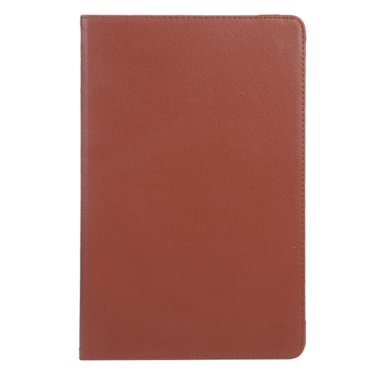 For iPad Pro 11 2024 360 Degree Rotation Litchi Texture Leather Tablet Case with Holder(Brown) - iPad Pro 11 2024 Cases by buy2fix | Online Shopping UK | buy2fix