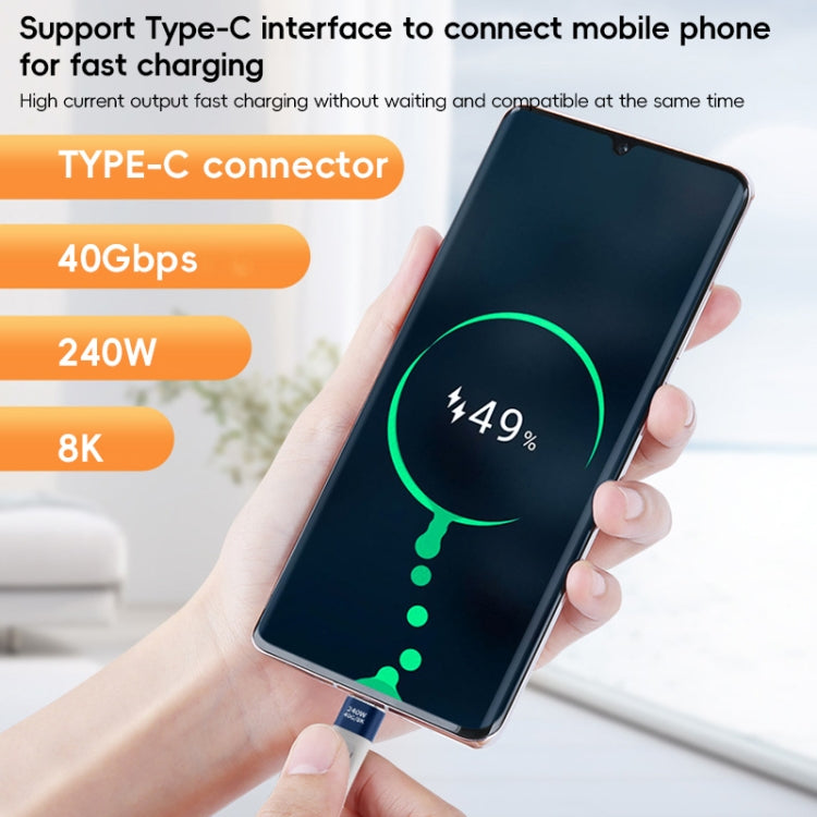 240W 40Gbps USB-C / Type-C to Type-C Flexible FPC Charging Data Cable, Length: 13.3cm(Grey) by buy2fix