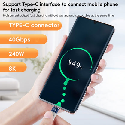 240W 40Gbps USB-C / Type-C to Type-C Flexible FPC Charging Data Cable, Length: 13.3cm(Grey) by buy2fix