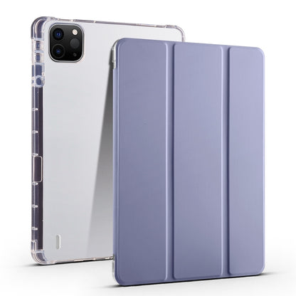 For iPad Air 13 2025 / 2024 3-fold Clear TPU Smart Leather Tablet Case with Pen Slot(Lavender Purple) - iPad Air 13 2025 / 2024 Cases by buy2fix | Online Shopping UK | buy2fix