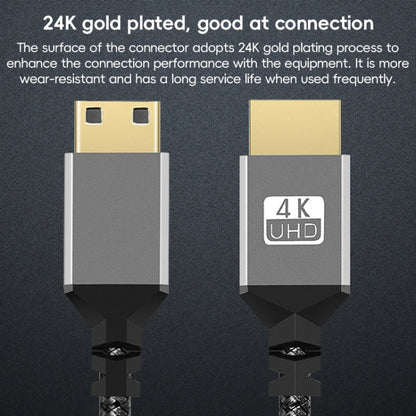 HDTV to Mini HDTV 4K UHD Video Transmission Braided Cable, Length:5m(Grey) by buy2fix