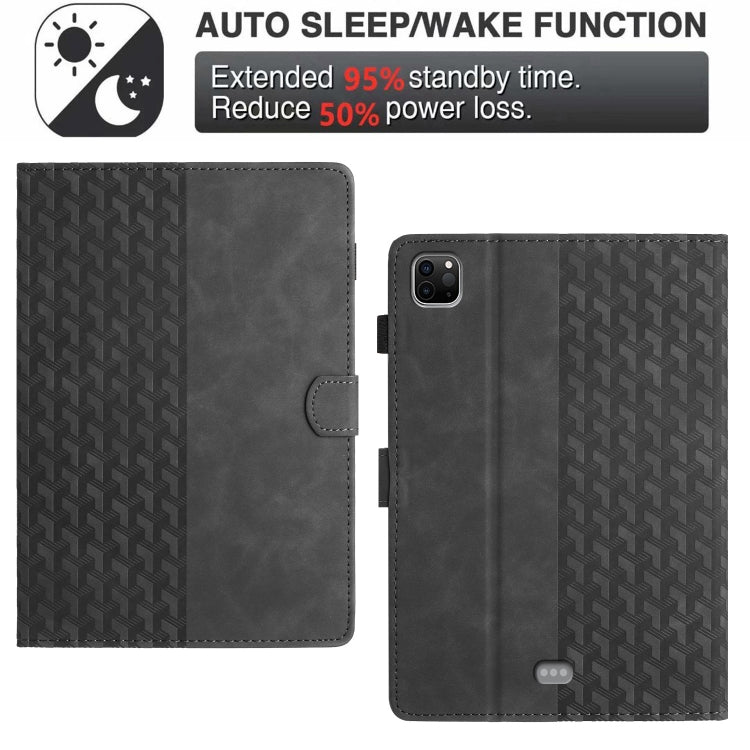 For iPad Pro 11 2022 / Air 10.9 2022 Building Blocks Embossed Leather Smart Tablet Case(Black) - iPad Pro 11 (2022/2021) Cases by buy2fix | Online Shopping UK | buy2fix