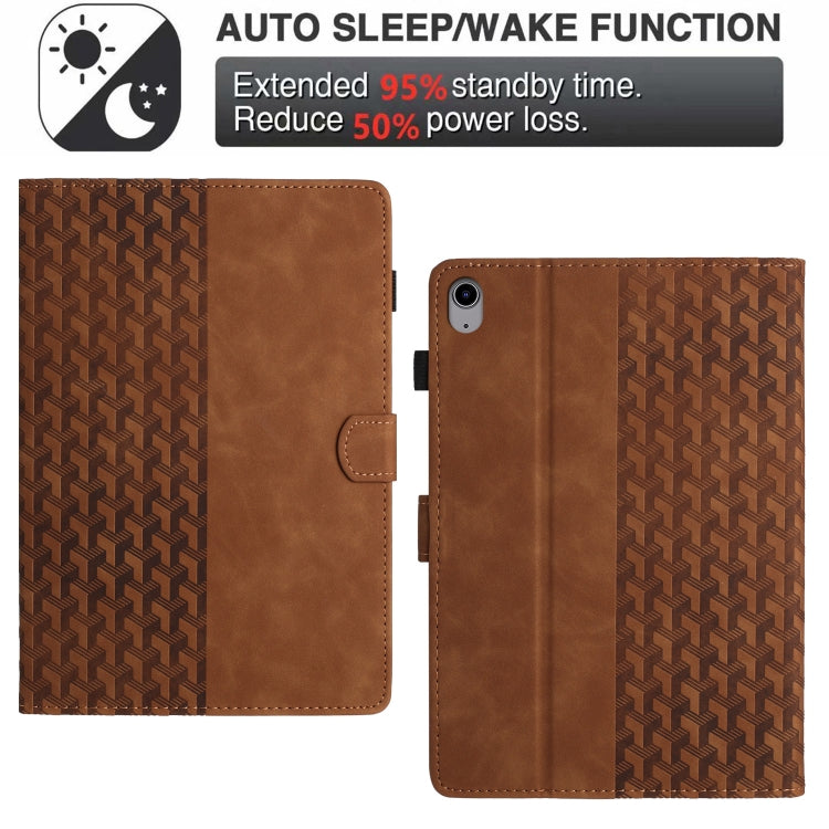 For iPad 2025 / 2022 Building Blocks Embossed Leather Smart Tablet Case(Brown) - iPad 2025 / 2022 Cases by buy2fix | Online Shopping UK | buy2fix