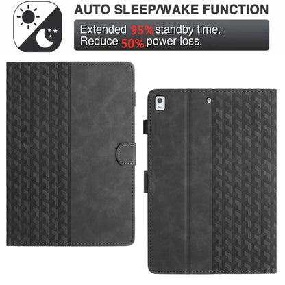 For iPad 10.2 2021 / Air 10.5 Building Blocks Embossed Leather Smart Tablet Case(Black) - iPad 10.2 Cases by buy2fix | Online Shopping UK | buy2fix