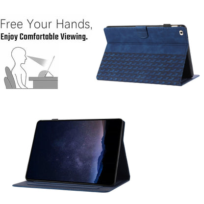 For iPad Air / Air 2 / 9.7 2017 / 2018 Building Blocks Embossed Leather Smart Tablet Case(Blue) - iPad 9.7 (2018) & (2017) Cases by buy2fix | Online Shopping UK | buy2fix