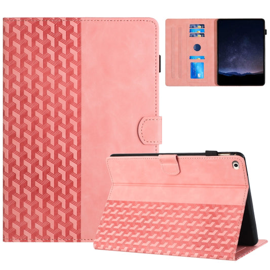 For iPad Air / Air 2 / 9.7 2017 / 2018 Building Blocks Embossed Leather Smart Tablet Case(Pink) - iPad 9.7 (2018) & (2017) Cases by buy2fix | Online Shopping UK | buy2fix