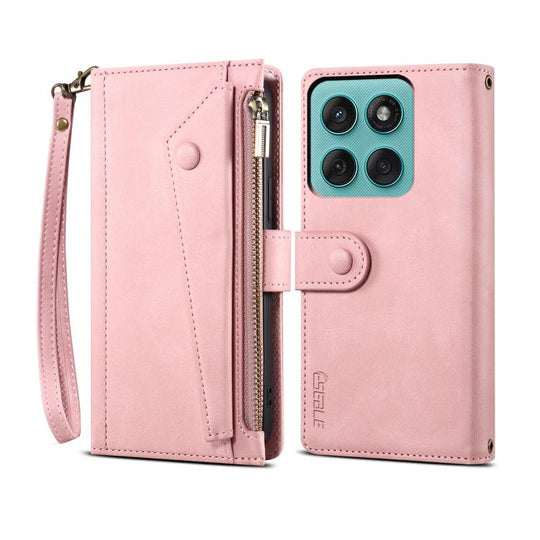 For Motorola Edge 60 Fusion ESEBLE Retro Frosted RFID Leather Phone Case(Rose Gold)