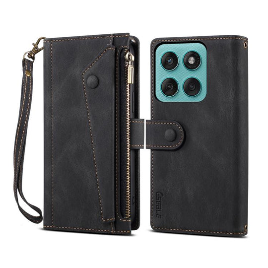 For Motorola Moto G86 5G ESEBLE Retro Frosted RFID Leather Phone Case(Black)