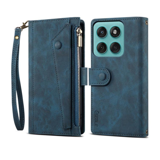 For Motorola Moto G86 5G ESEBLE Retro Frosted RFID Leather Phone Case(Dark Green)
