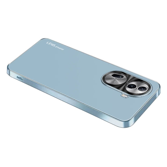 For OPPO Reno11 Global AG Frosted Electroplating Acrylic Phone Case(Sierra Blue) - OPPO Cases by buy2fix | Online Shopping UK | buy2fix