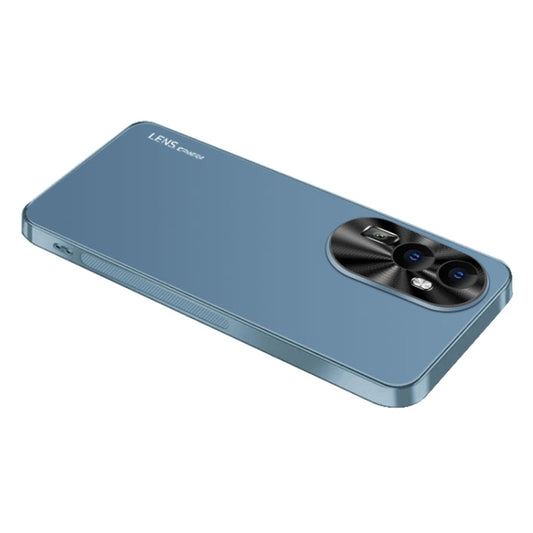 For OPPO A3 Pro AG Frosted Electroplating Acrylic Phone Case(Navy Blue) by buy2fix