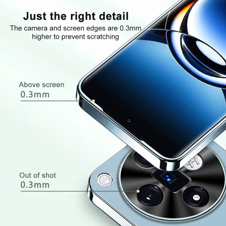 For OPPO A3 Pro AG Frosted Electroplating Acrylic Phone Case(Navy Blue) by buy2fix