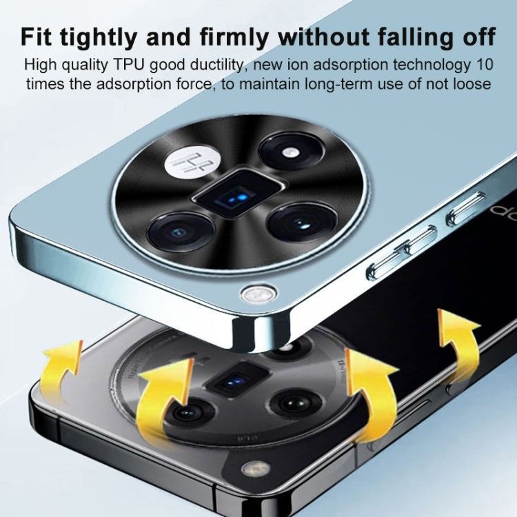 For OPPO A3 Pro AG Frosted Electroplating Acrylic Phone Case(Navy Blue) by buy2fix