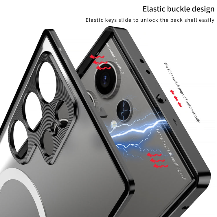 For Samsung Galaxy S24 5G Snap Buckle Metal Frame Frosted MagSafe Phone Case(Black) - Galaxy S24 5G Cases by buy2fix | Online Shopping UK | buy2fix