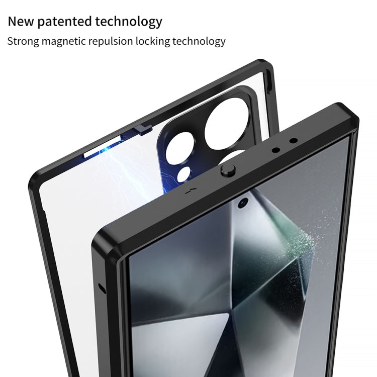 For Samsung Galaxy S24+ 5G Snap Buckle Metal Frame Frosted MagSafe Phone Case(Black) - Galaxy S24+ 5G Cases by buy2fix | Online Shopping UK | buy2fix