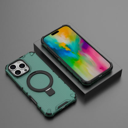 For iPhone 16 Pro Max Grating Holder Shockproof Phone Case(Green) by buy2fix