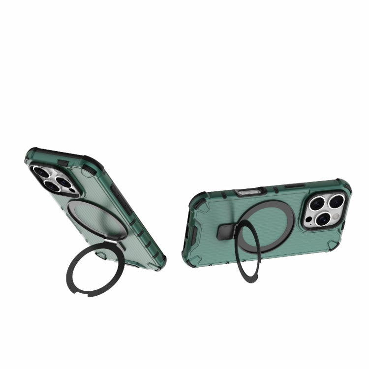 For iPhone 16 Pro Grating Holder Shockproof Phone Case(Green) by buy2fix