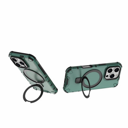 For iPhone 16 Pro Grating Holder Shockproof Phone Case(Green) by buy2fix
