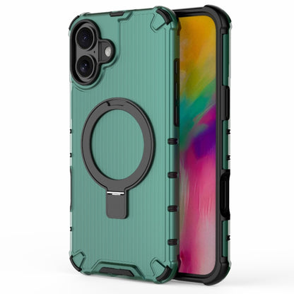 For iPhone 16 Plus Grating Holder Shockproof Phone Case(Green) - iPhone 16 Plus Cases by buy2fix | Online Shopping UK | buy2fix