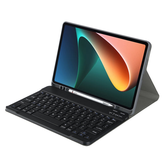 For Xiaomi Pad 5 / Pad 5 Pro 11 inch Wireless Bluetooth Keyboard Tablet Leather Case with Pen Slot(Black) - Xiaomi Keyboard by buy2fix | Online Shopping UK | buy2fix