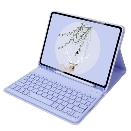 For Xiaomi Pad 5 / Pad 5 Pro 11 inch Wireless Bluetooth Keyboard Tablet Leather Case with Pen Slot(Purple) - Xiaomi Keyboard by buy2fix | Online Shopping UK | buy2fix