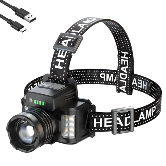 HL-03 Intelligent Induction Zoom Headlight Work Light(Black)