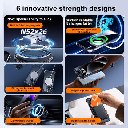 For iPhone 15 Pro 360 Degree Rotation MagSafe Stand Metal Phone Case(Leather Silver) - iPhone 15 Pro Cases by buy2fix | Online Shopping UK | buy2fix