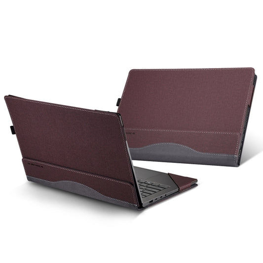 For HP ProBook 455 15.6 inch G10 Leather Laptop Shockproof Protective Case(Wine Red) by buy2fix