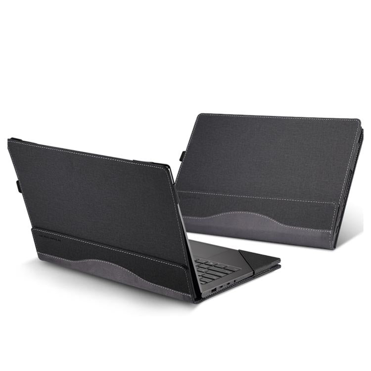 For HP OmniBook 7 Flip 16 inch 16-au Leather Laptop Shockproof Protective Case(Black) - Screen & Keyboard Cover by buy2fix | Online Shopping UK | buy2fix