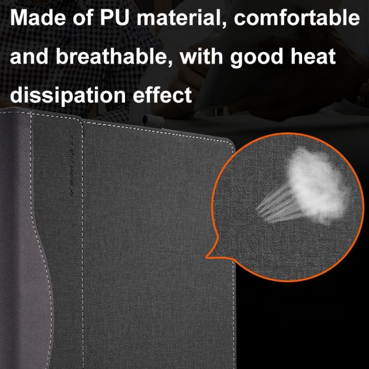 For HP Spectre X360 13 inch 13-ae / 13-ap Leather Laptop Shockproof Protective Case(Black) by buy2fix