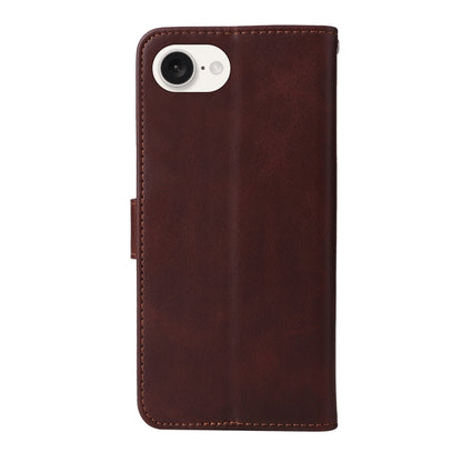 For iPhone 16e Classic Calf Texture Flip Leather Phone Case(Brown) - iPhone 16e Cases by buy2fix | Online Shopping UK | buy2fix