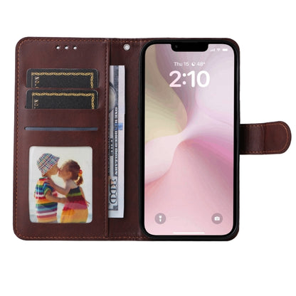 For iPhone 16e Classic Calf Texture Flip Leather Phone Case(Brown) - iPhone 16e Cases by buy2fix | Online Shopping UK | buy2fix