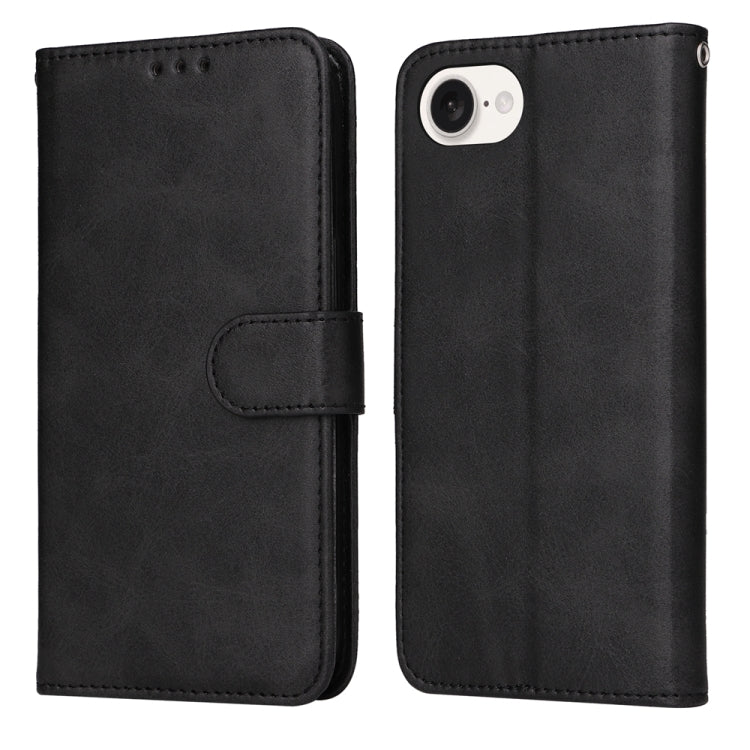 For iPhone 16e Classic Calf Texture Flip Leather Phone Case(Black) - iPhone 16e Cases by buy2fix | Online Shopping UK | buy2fix