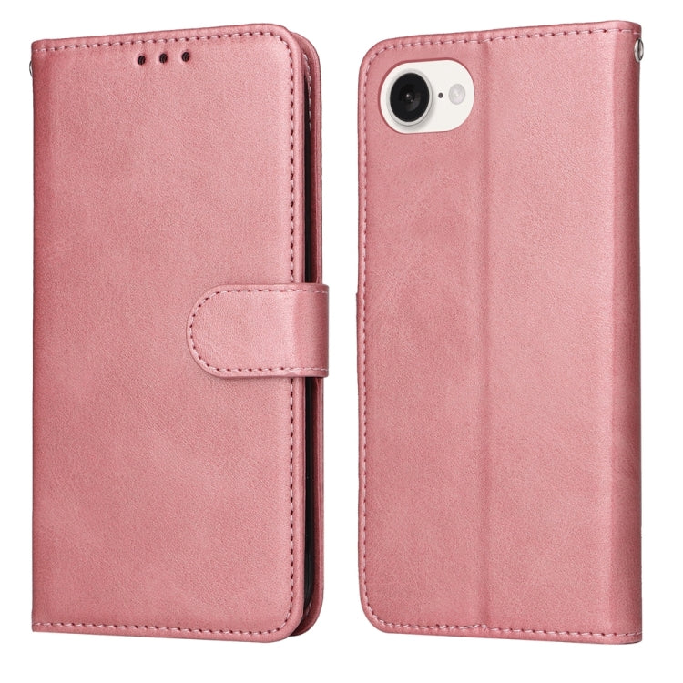For iPhone 16e Classic Calf Texture Flip Leather Phone Case(Rose Gold) - iPhone 16e Cases by buy2fix | Online Shopping UK | buy2fix
