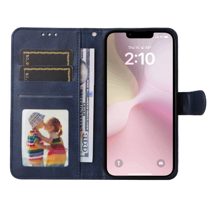 For iPhone 16e Classic Calf Texture Flip Leather Phone Case(Blue) - iPhone 16e Cases by buy2fix | Online Shopping UK | buy2fix