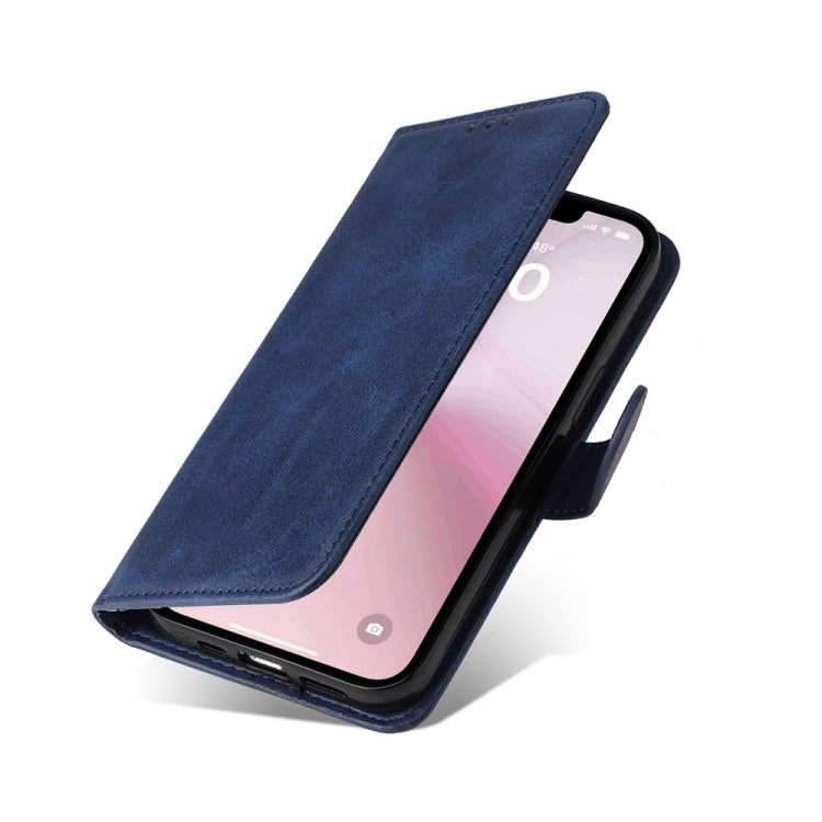For iPhone 16e Classic Calf Texture Flip Leather Phone Case(Blue) - iPhone 16e Cases by buy2fix | Online Shopping UK | buy2fix