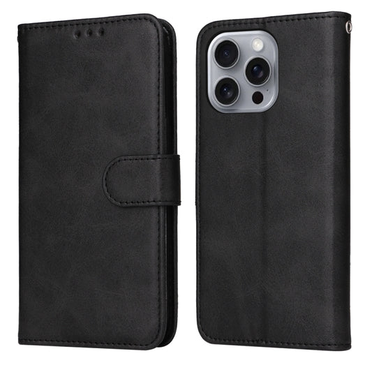 For iPhone 16 Pro Max Classic Calf Texture Flip Leather Phone Case(Black) by buy2fix