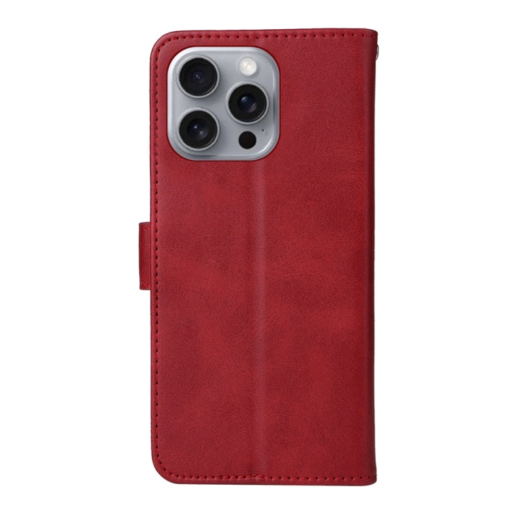 For iPhone 16 Pro Max Classic Calf Texture Flip Leather Phone Case(Red) by buy2fix